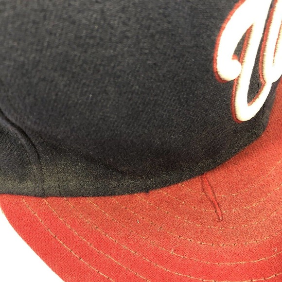 VTG Washington Nationals New Era On Field Fitted Hat Cap 7 3/8 USA Made Discolor - Picture 5 of 16